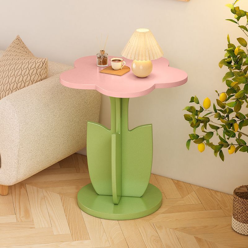 Contemporary Plank Floral Side Table