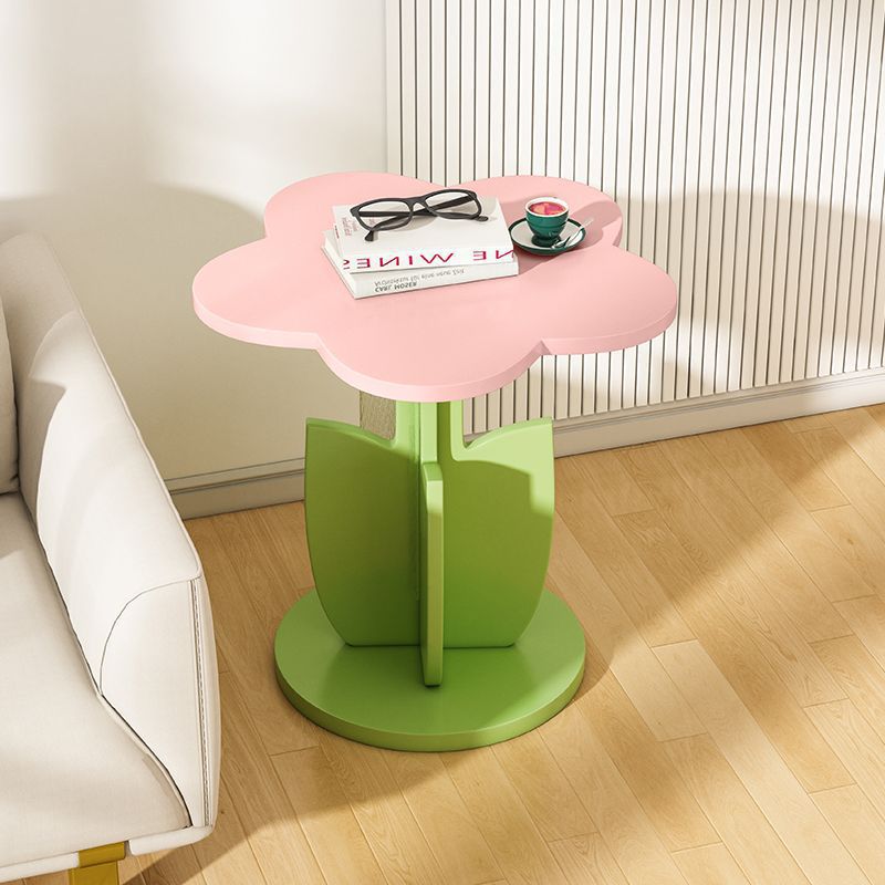 Contemporary Plank Floral Side Table