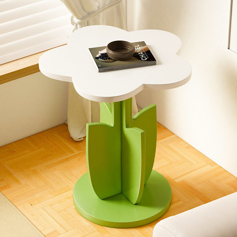 Contemporary Plank Floral Side Table
