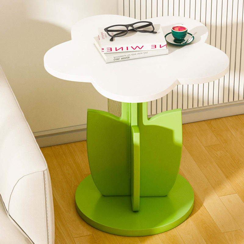 Contemporary Plank Floral Side Table