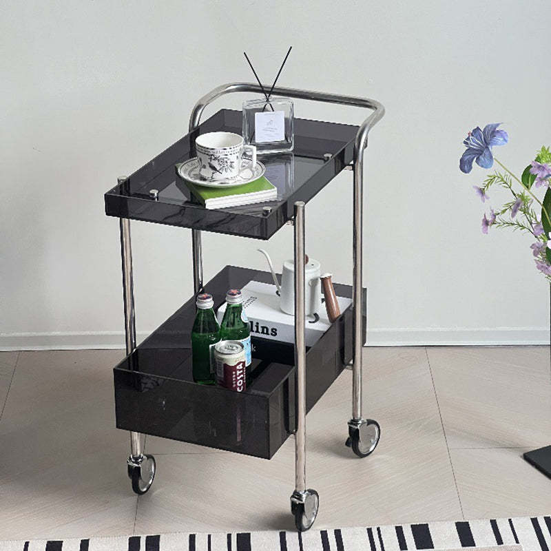 Minimalist Acrylic Metal 2-Tier Side Table