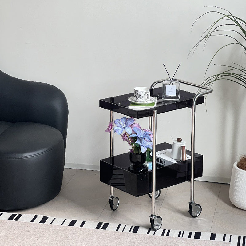 Minimalist Acrylic Metal 2-Tier Side Table
