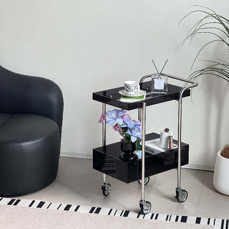 Minimalist Acrylic Metal 2-Tier Side Table