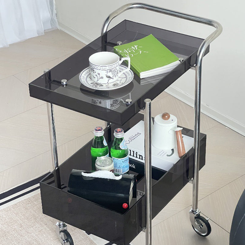Minimalist Acrylic Metal 2-Tier Side Table
