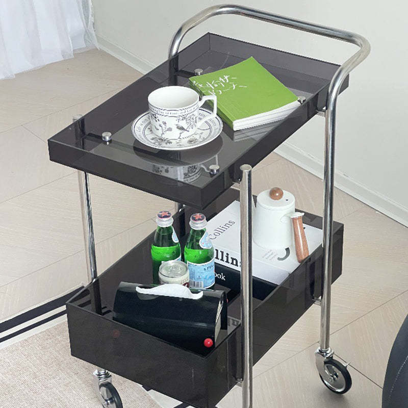 Minimalist Acrylic Metal 2-Tier Side Table