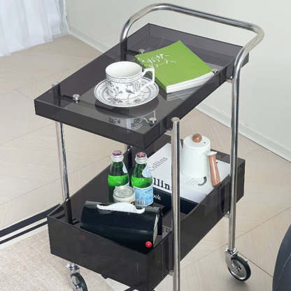 Minimalist Acrylic Metal 2-Tier Side Table