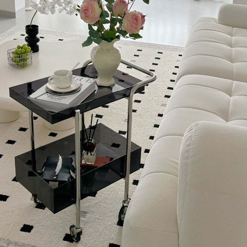 Minimalist Acrylic Metal 2-Tier Side Table