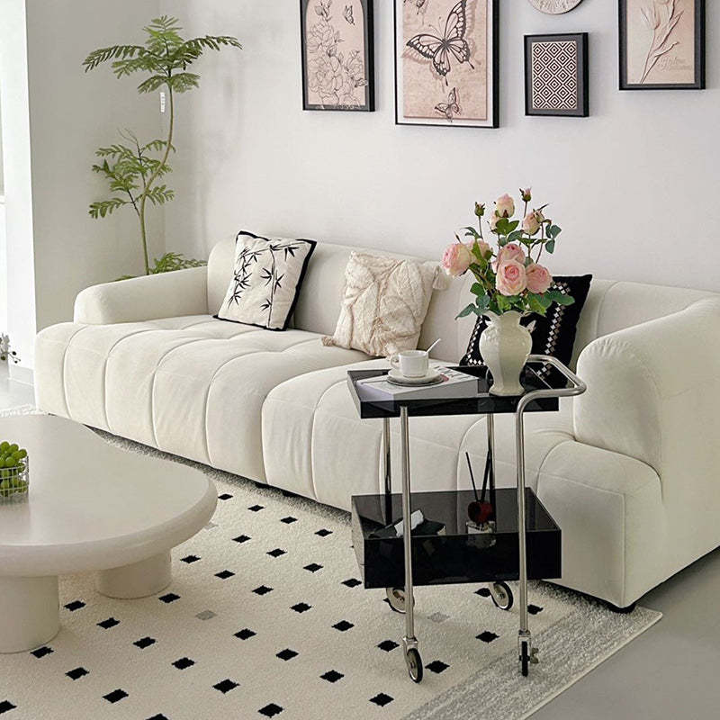 Minimalist Acrylic Metal 2-Tier Side Table
