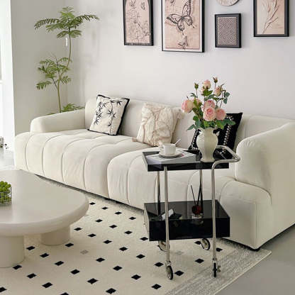 Minimalist Acrylic Metal 2-Tier Side Table