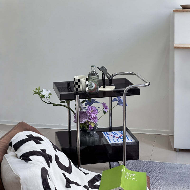 Minimalist Acrylic Metal 2-Tier Side Table