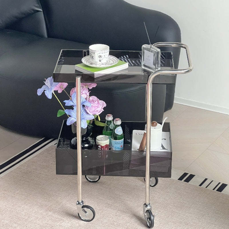 Minimalist Acrylic Metal 2-Tier Side Table