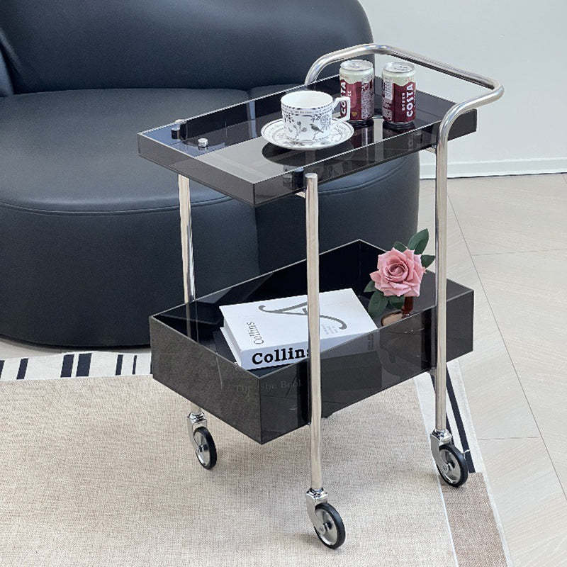 Minimalist Acrylic Metal 2-Tier Side Table