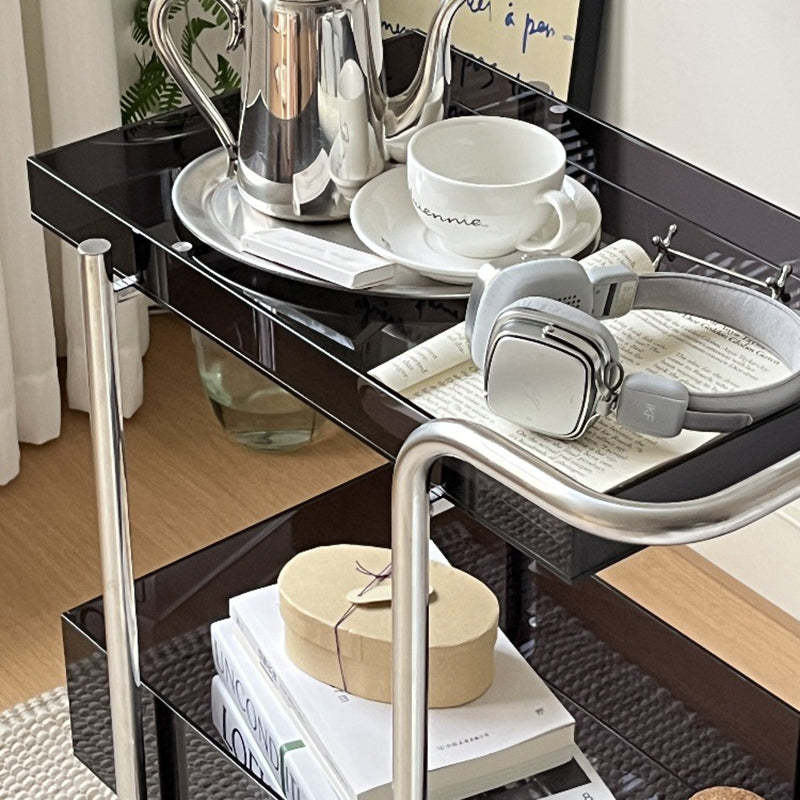 Minimalist Acrylic Metal 2-Tier Side Table