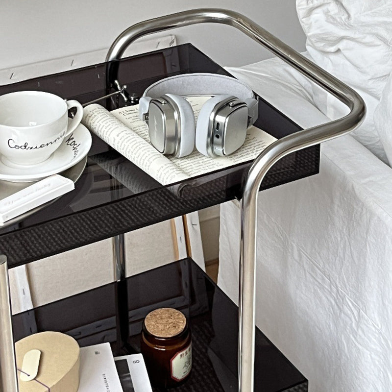 Minimalist Acrylic Metal 2-Tier Side Table