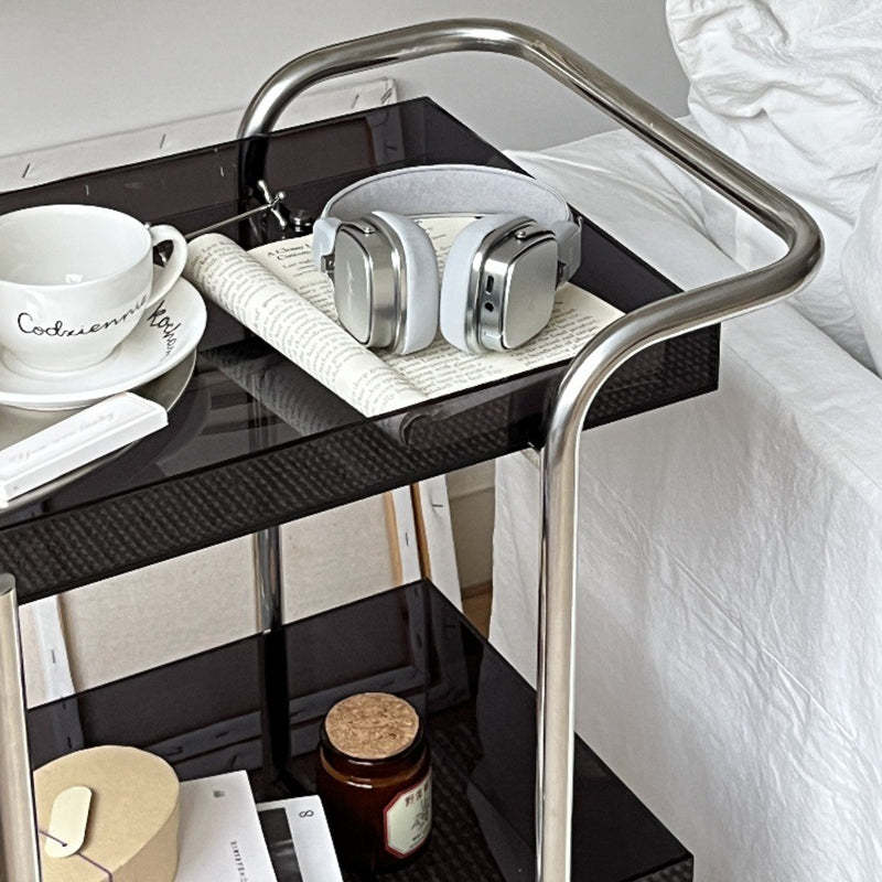 Minimalist Acrylic Metal 2-Tier Side Table