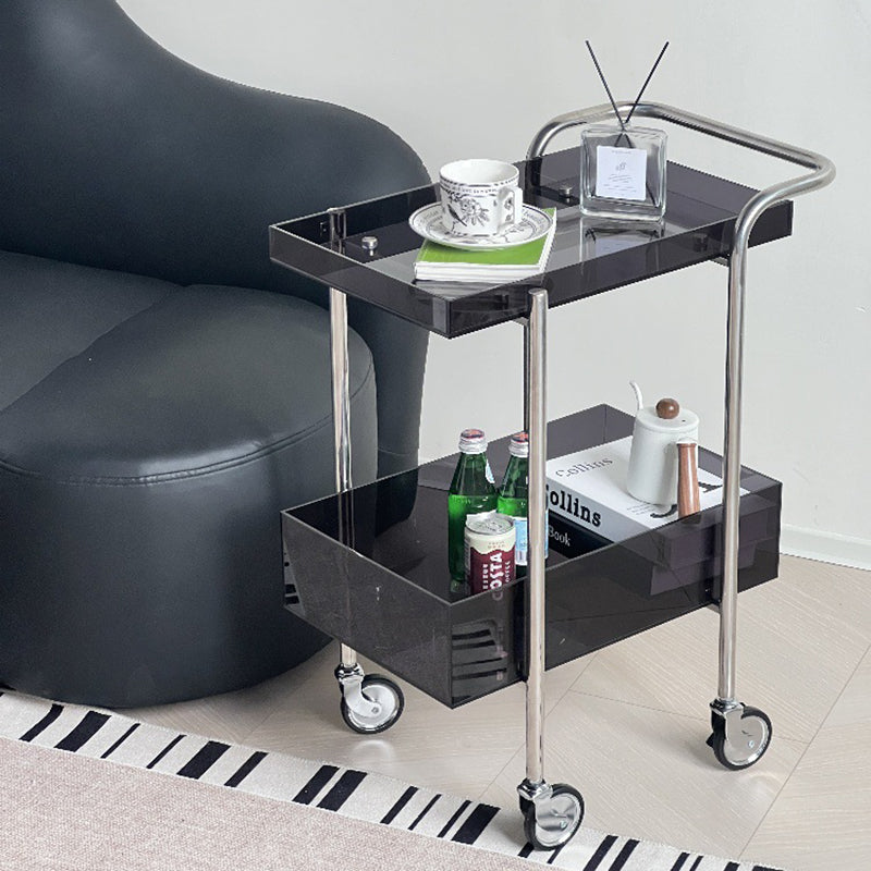 Minimalist Acrylic Metal 2-Tier Side Table