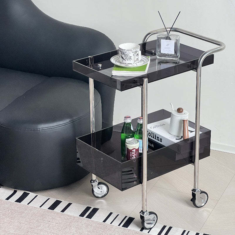 Minimalist Acrylic Metal 2-Tier Side Table