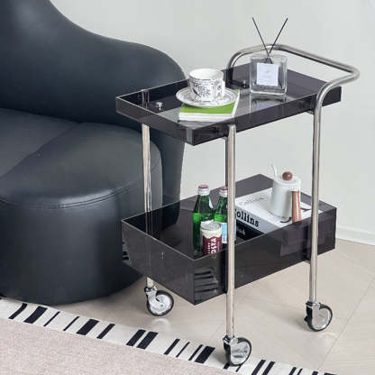 Minimalist Acrylic Metal 2-Tier Side Table