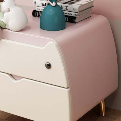 Contemporary Microfiber Leather 2-Drawer Footstool