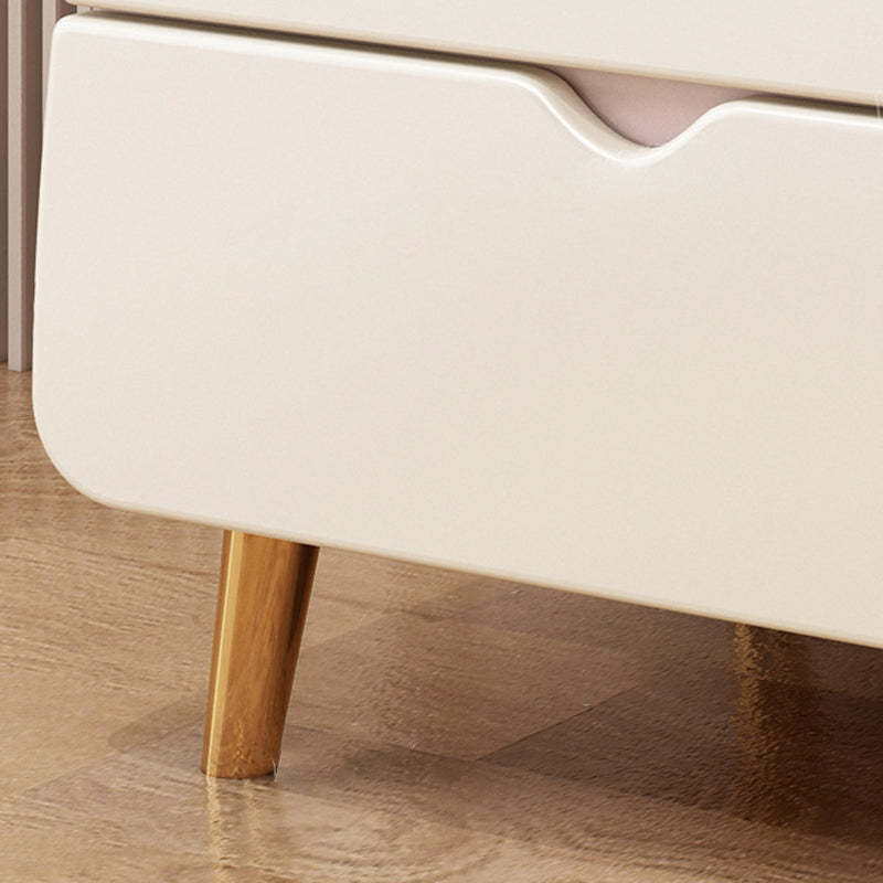 Contemporary Microfiber Leather 2-Drawer Footstool — Gold Feet + Orange