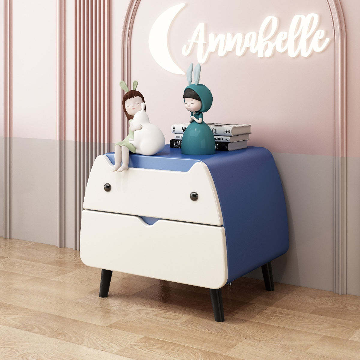 Contemporary Microfiber Leather 2-Drawer Footstool