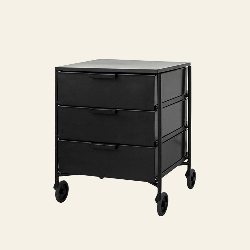 Nordic Iron 3-Drawer Movable Side Table