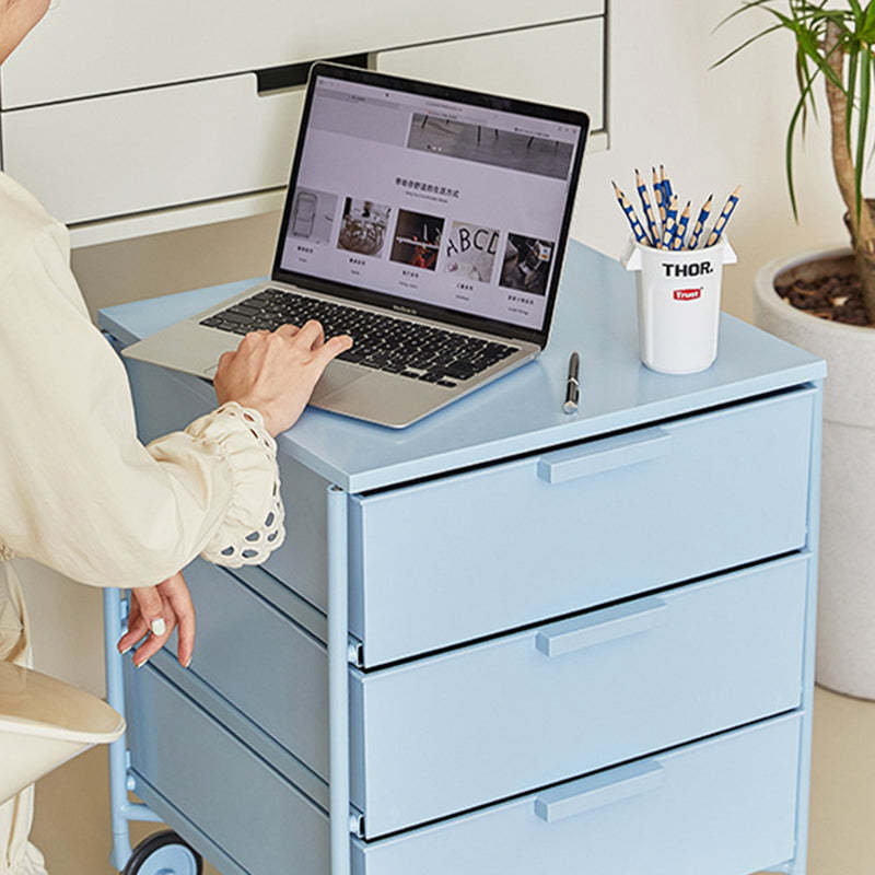 Nordic Iron 3-Drawer Movable Side Table