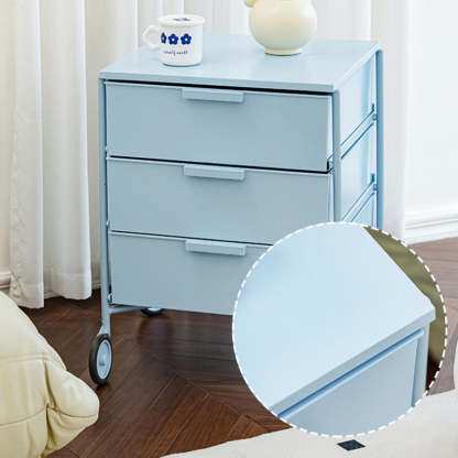Nordic Iron 3-Drawer Movable Side Table