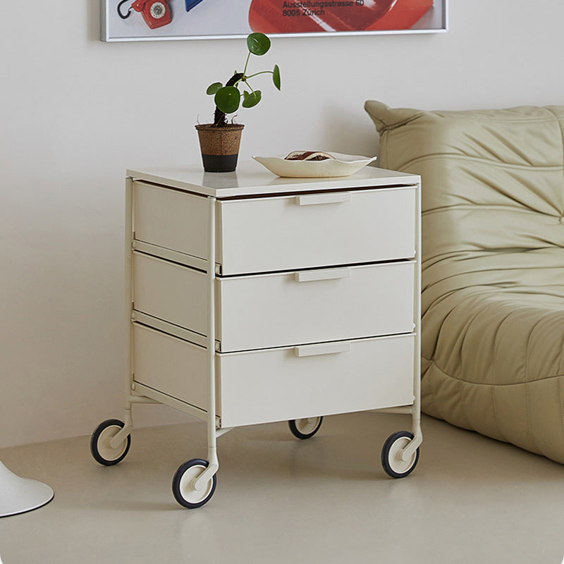 Nordic Iron 3-Drawer Movable Side Table