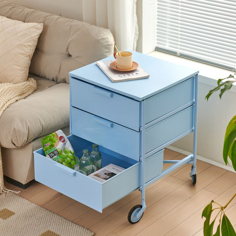 Nordic Iron 3-Drawer Movable Side Table