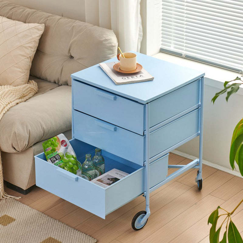 Nordic Iron 3-Drawer Movable Side Table