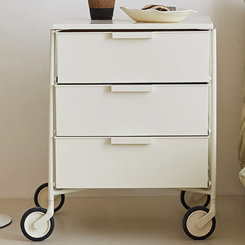 Nordic Iron 3-Drawer Movable Side Table — Blue
