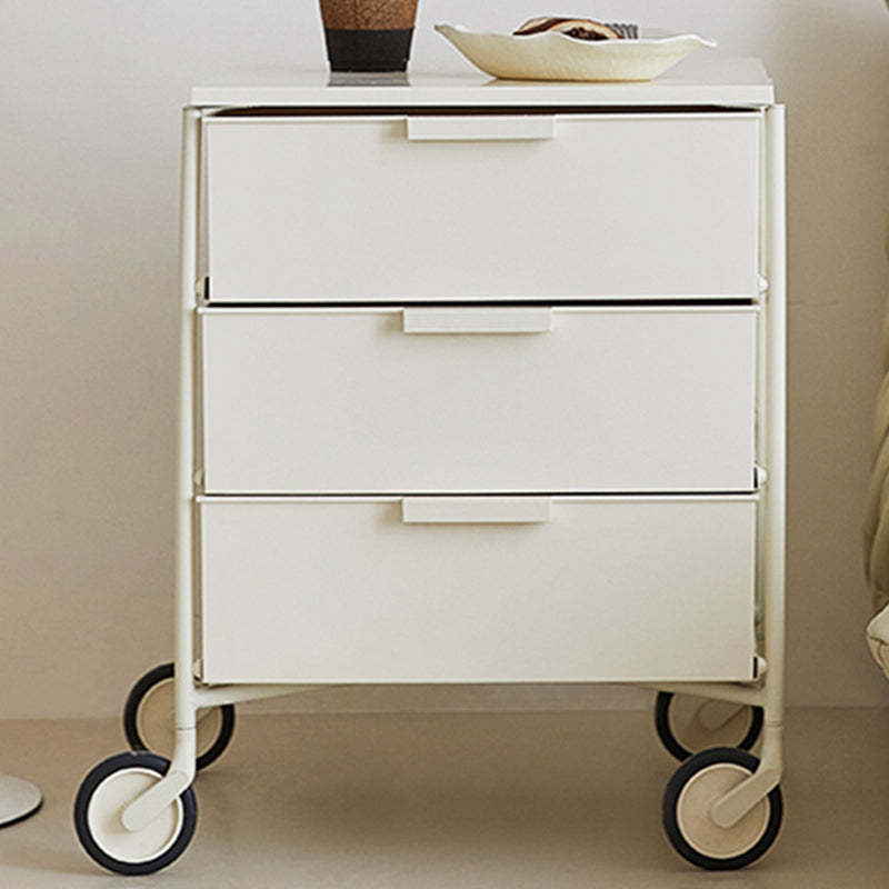 Nordic Iron 3-Drawer Movable Side Table — Blue