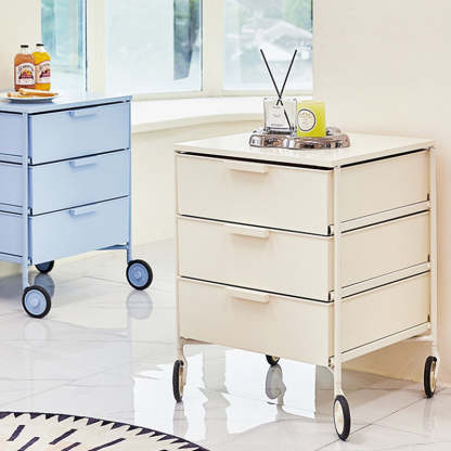 Nordic Iron 3-Drawer Movable Side Table