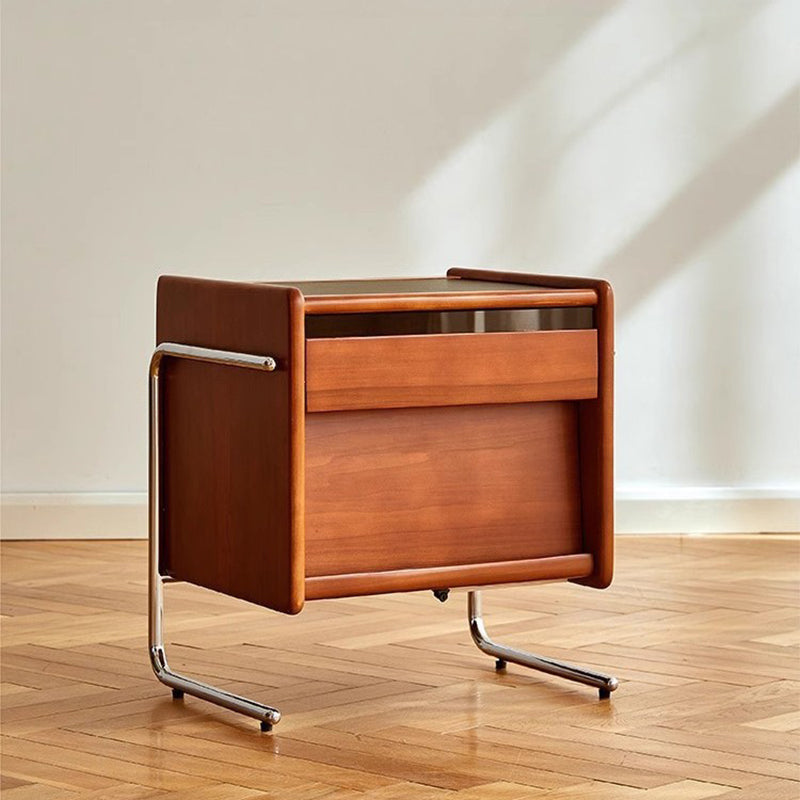 Vintage Wood 2-Drawer Nightstand