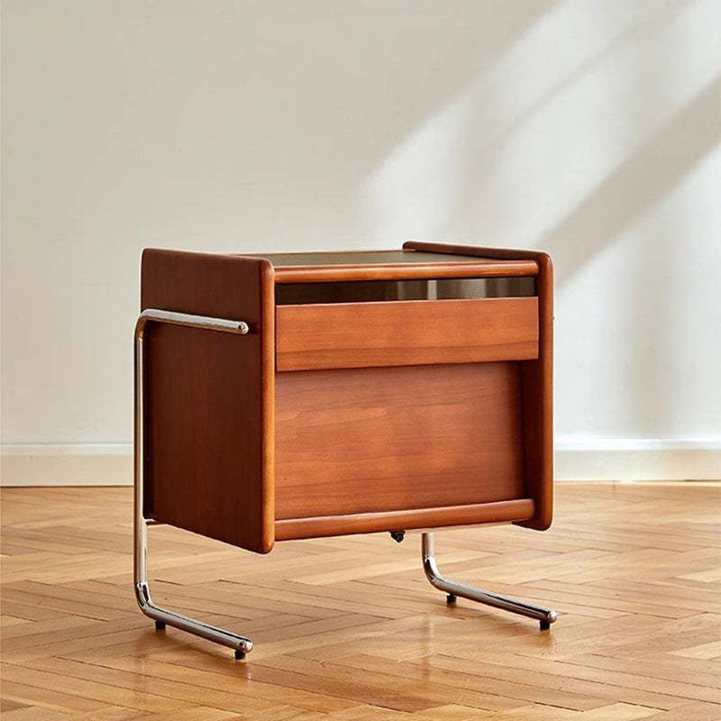 Vintage Wood 2-Drawer Nightstand