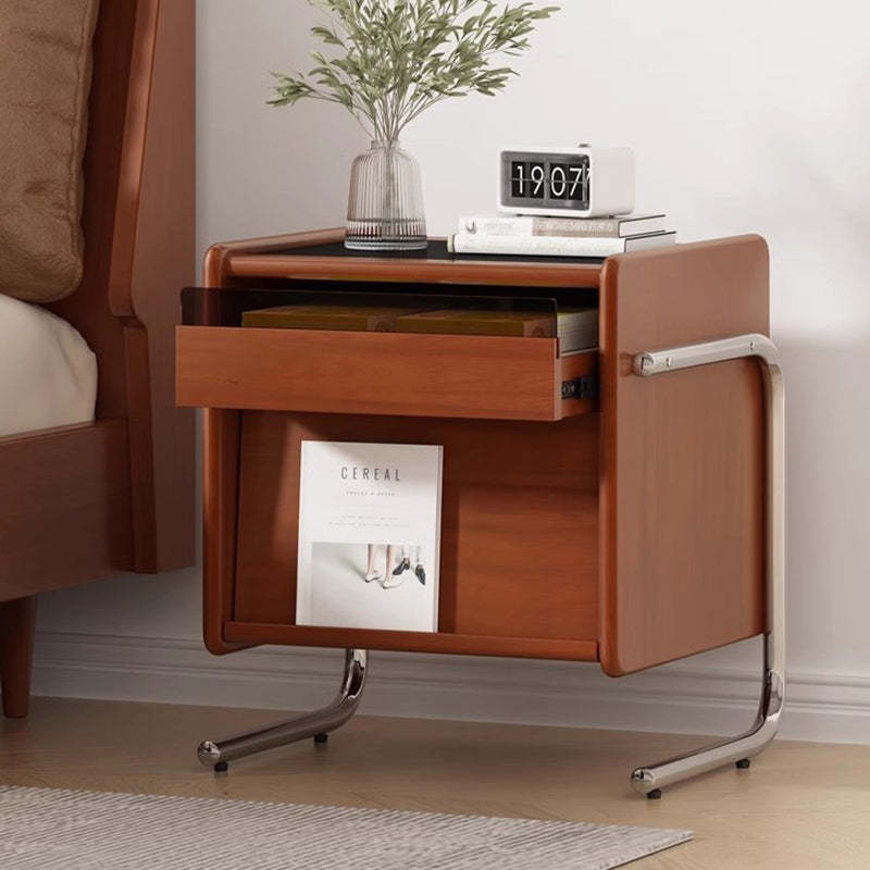 Vintage Wood 2-Drawer Nightstand