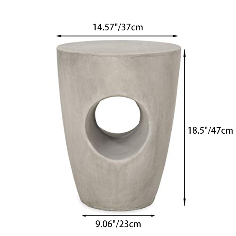 Contemporary Magnesium Oxide Round Tree-Hollow Side Table