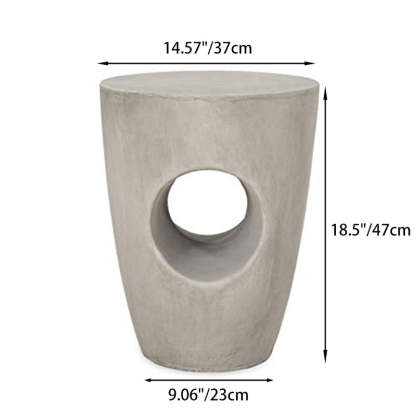 Contemporary Magnesium Oxide Round Tree-Hollow Side Table