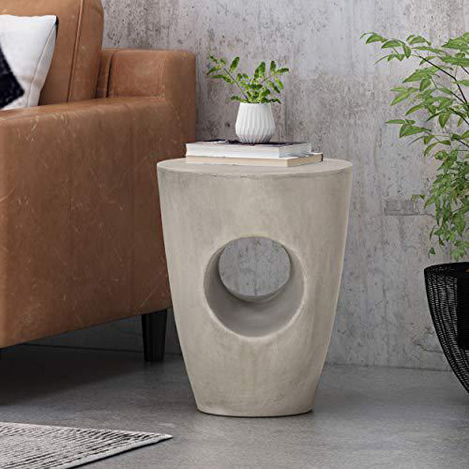 Creative magnesium oxide gray resin wood end & side tables