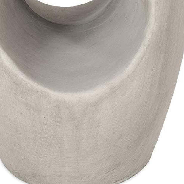 Contemporary Magnesium Oxide Round Tree-Hollow Side Table