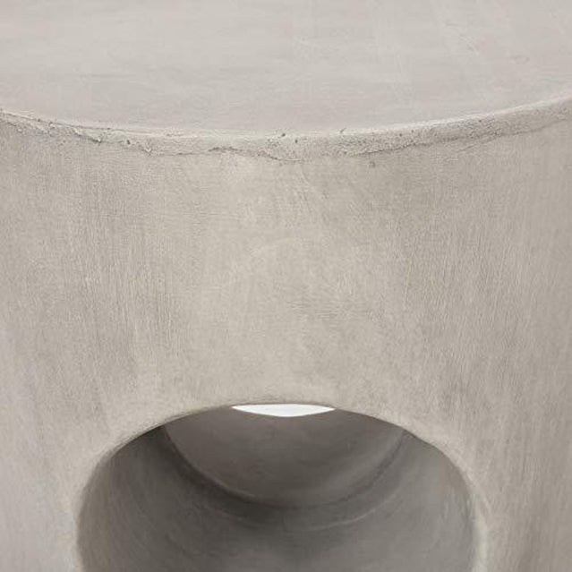 Contemporary Magnesium Oxide Round Tree-Hollow Side Table
