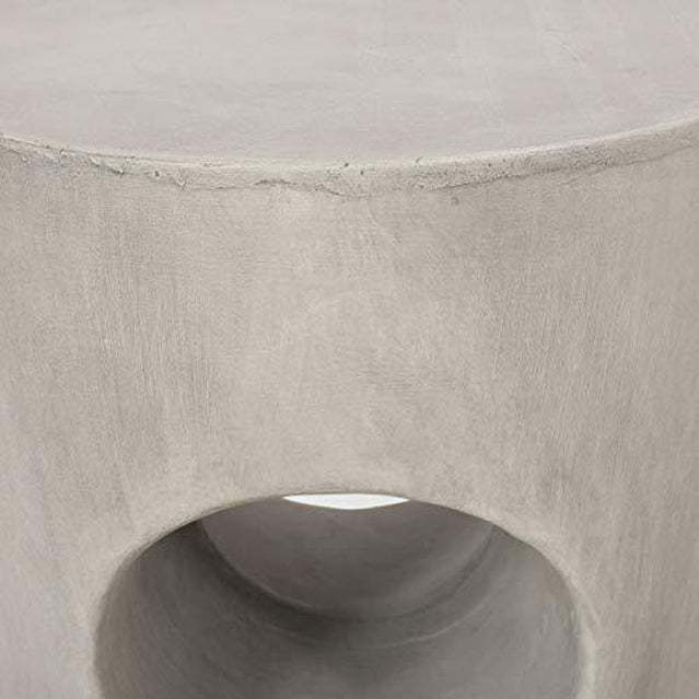 Contemporary Magnesium Oxide Round Tree-Hollow Side Table