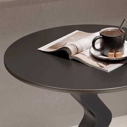 Minimalist Iron Stone Wave Base Side Table