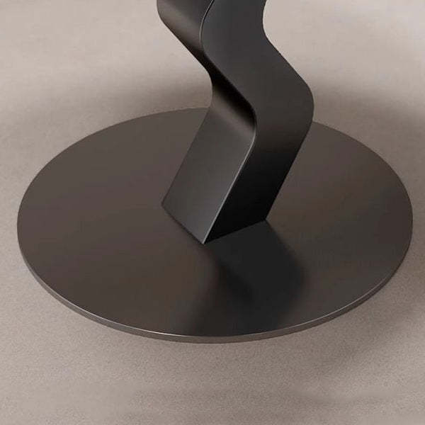 Minimalist Iron Stone Wave Base Side Table
