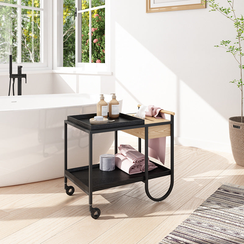 Minimalist Metal 2-Tier Movable Storage Cart