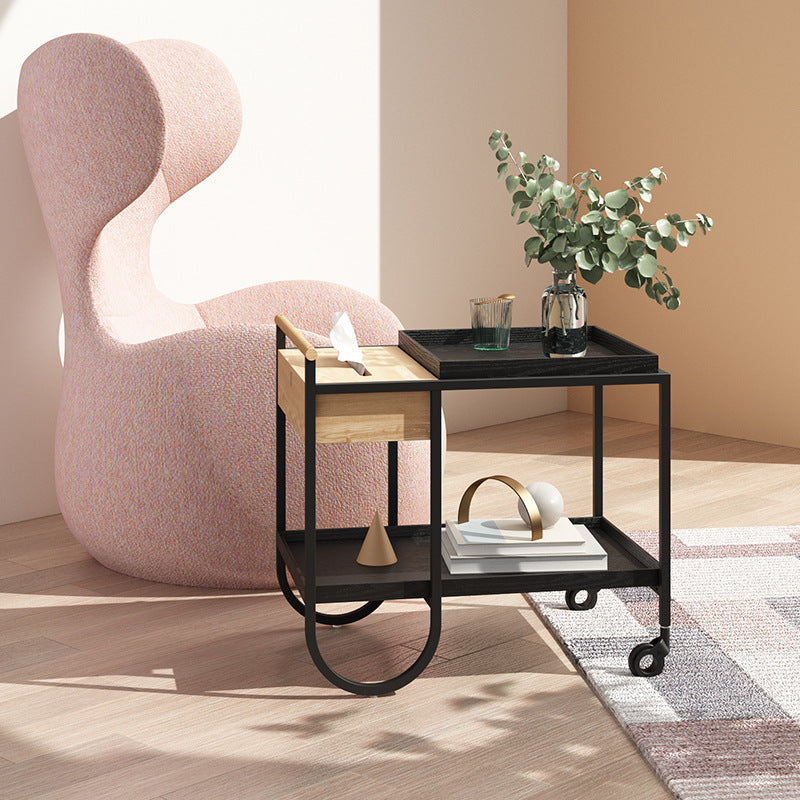 Minimalist Metal 2-Tier Movable Storage Cart