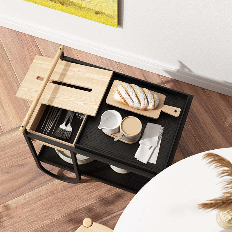 Minimalist Metal 2-Tier Movable Storage Cart