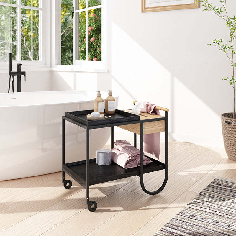 Minimalist Metal 2-Tier Movable Storage Cart