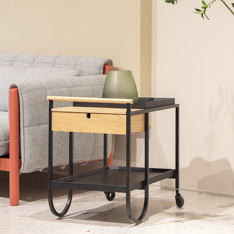 Minimalist Metal 2-Tier Movable Storage Cart